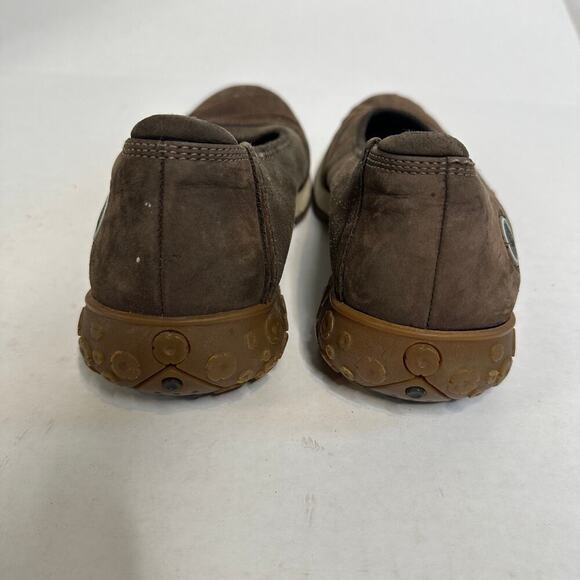 Timberland Size 9 Nubuck Leather Slip On Flats Loafer Brown Outdoor Commuter - Picture 5 of 9